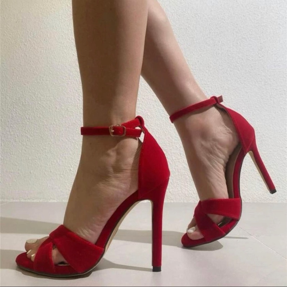 Red Strappy Heels